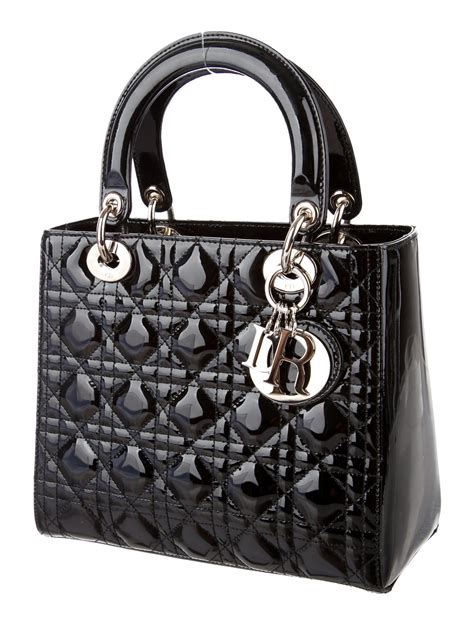 Lady dior handtas lakleer Dior zwart in Lakleer 